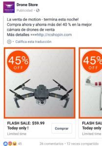 Drones a Tiendas online fraudulentas