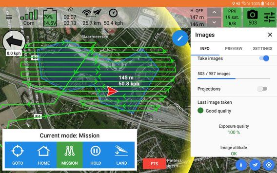Aplicacion Delair After Flight para drone mapeo UX11