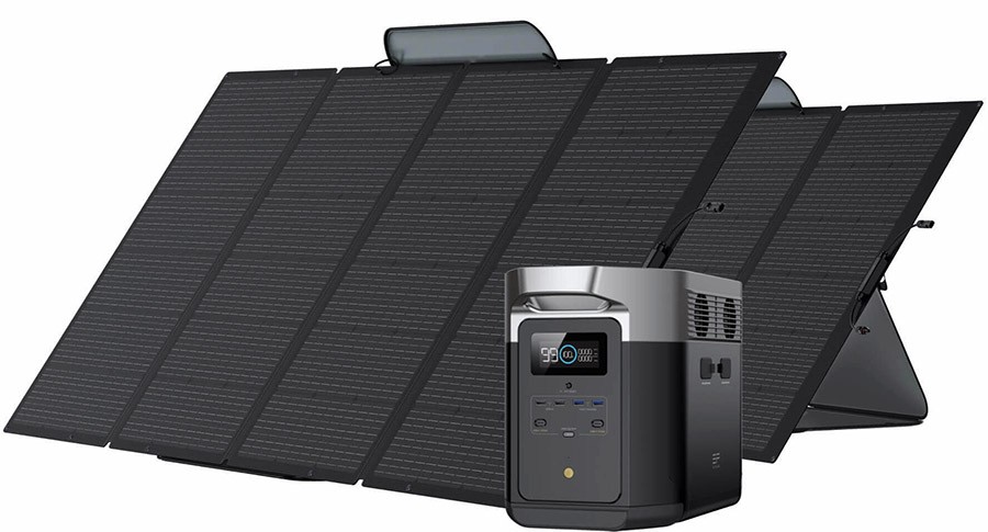 Panel Solar EcoFlow 400 W y Unidad de Energía DELTA MAX