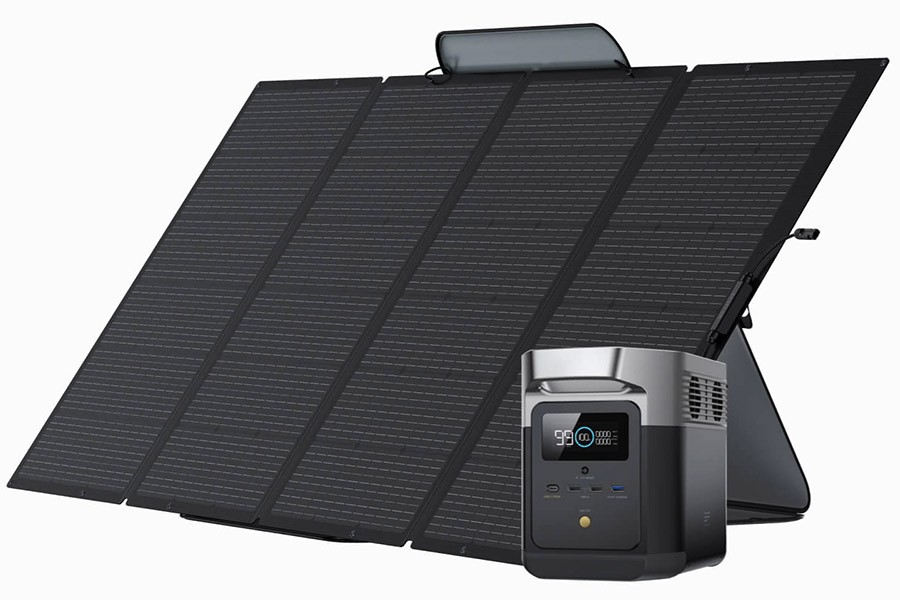 Panel Solar EcoFlow 400 W y Unidad de Energía DELTA