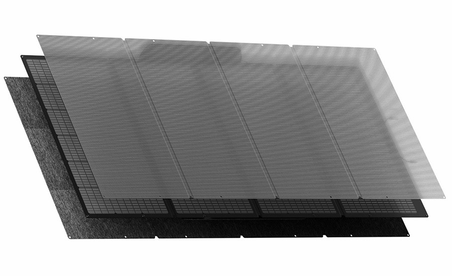 Panel Solar EcoFlow 400 W fabricado en materiales muy resistentes